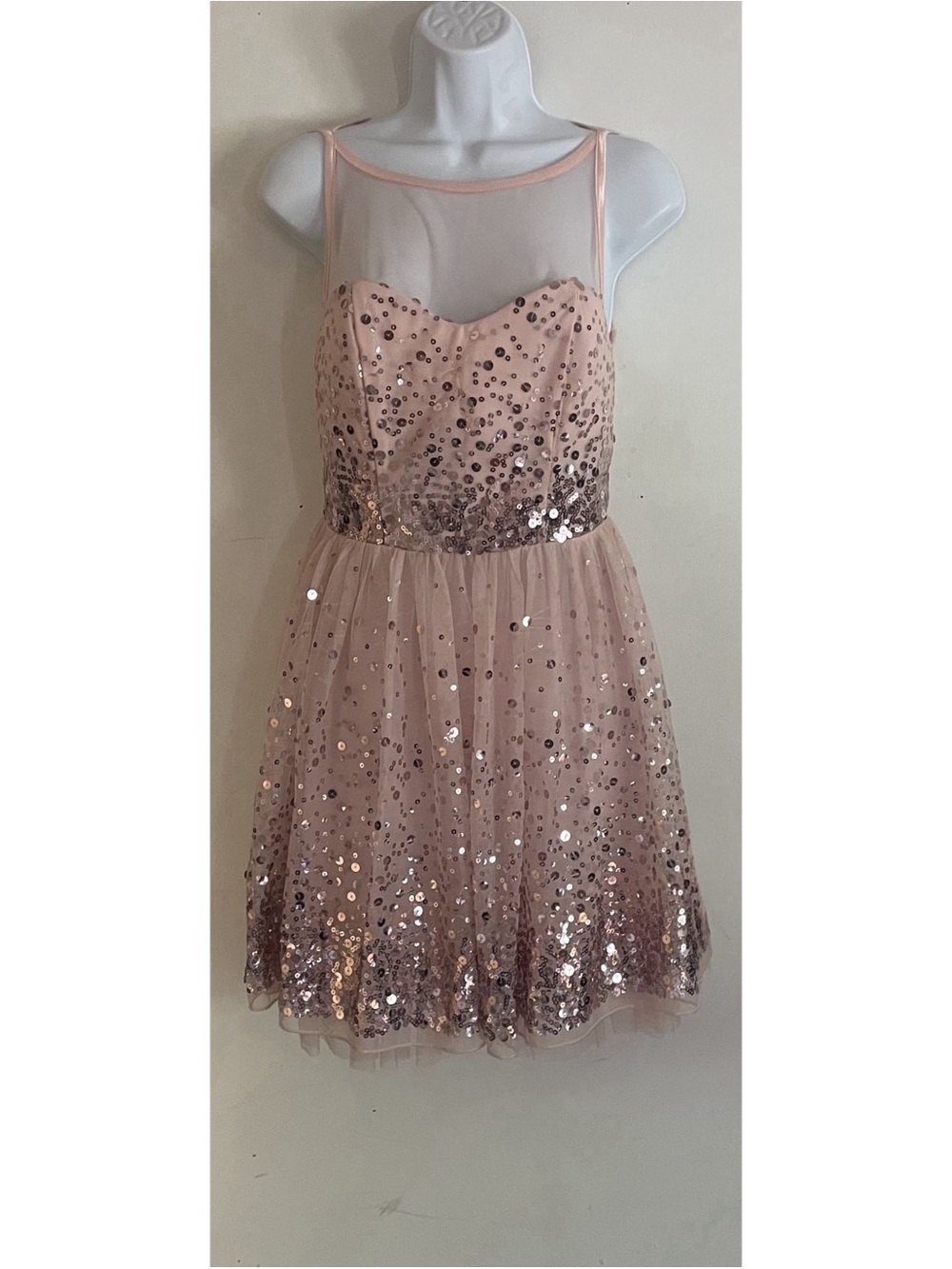 Ruby Rox Blush Pink Sequin Tulle Party Dress